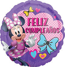 MINNIE Feliz Cumpleanos - Standard HX - Round Shaped Foil Balloon