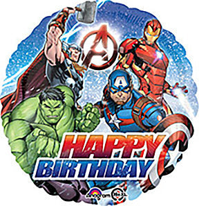 Marvel AVENGERS - Happy Birthday - Standard HX - Foil Balloon - Pack of 10