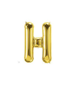 16in Letter H - GOLD - Pkgd Foil Balloon