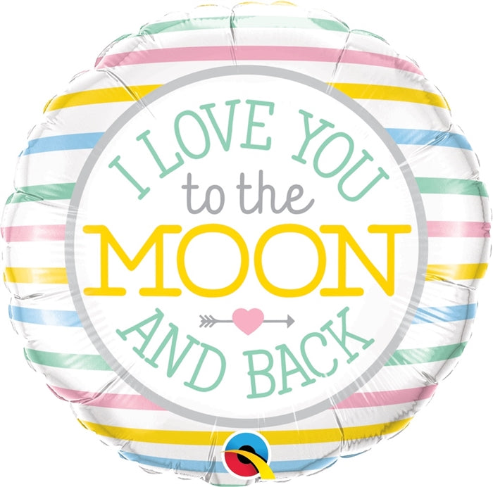 18in I Love You to the MOON & Back - Round Foil Balloon