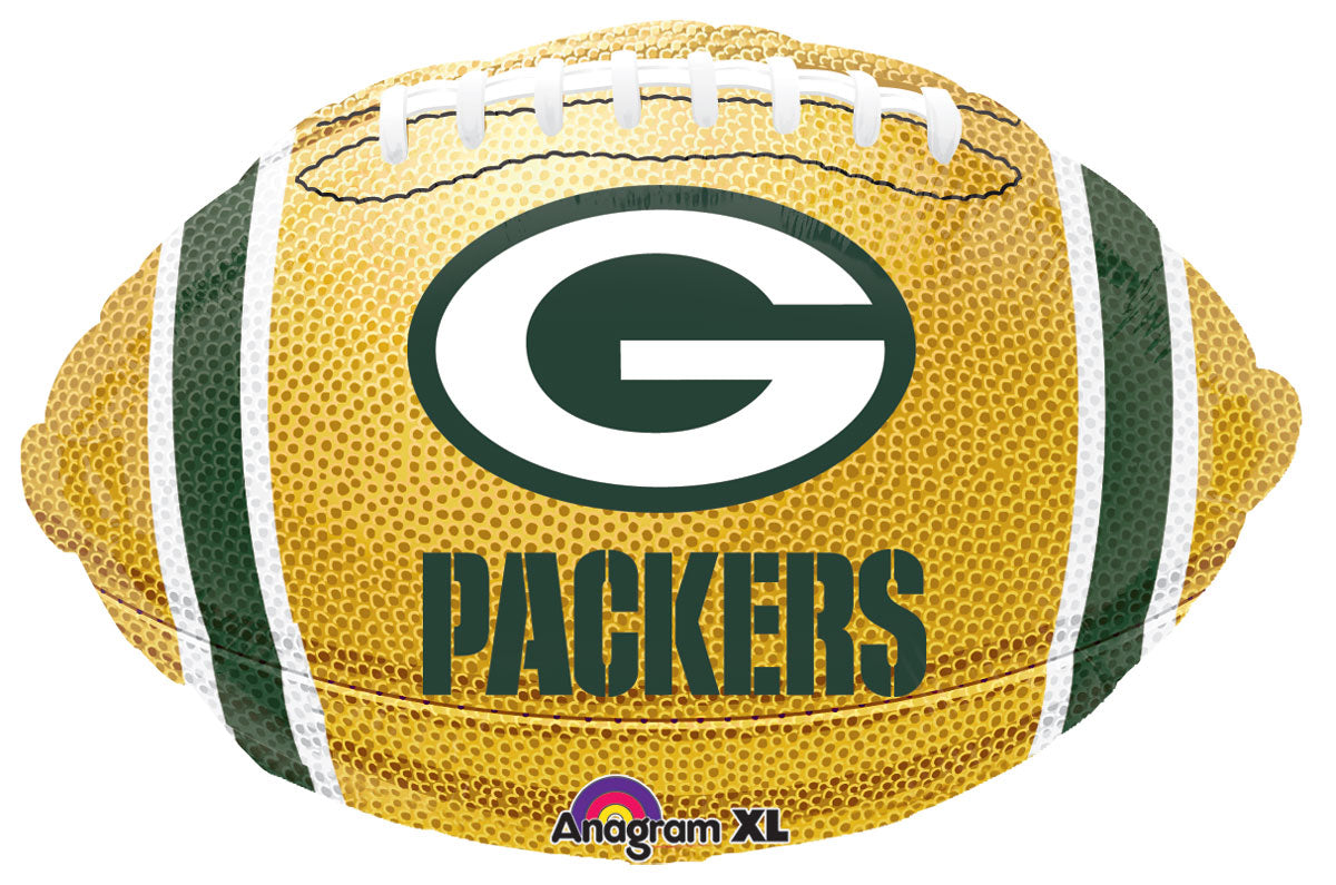 Green Bay PACKERS - Football Shaped Foil Balloon  - Pack of 5