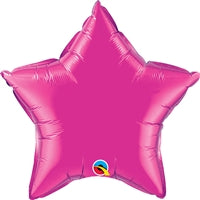 20in MAGENTA Star - Pack of 10 - Qualatex - Foil Balloons