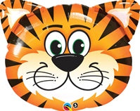 32in Tickled Tiger Head (Pkg) Foil Balloon