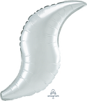 28in WHITE SATIN CURVE - Foil Balloon - Pack of 3 - Air Fill - Valved