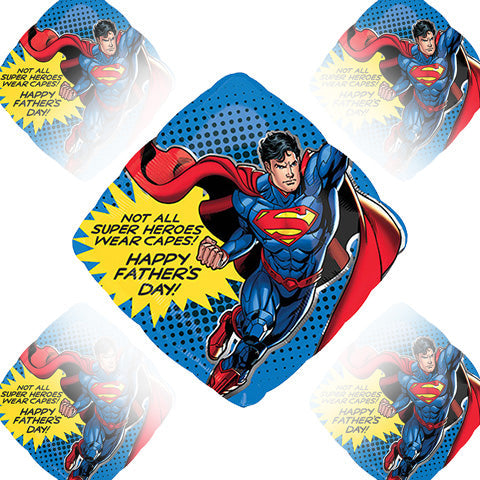 28in SUPERMAN with Cape  HFD - Large Foil Balloon - Pack of 5