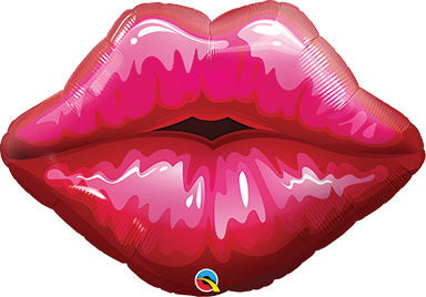 30in Big Red Kissey LIPS (Pkg) Foil Balloon