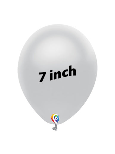 7in METALLIC SILVER Funsational Latex Balloons (50ct)