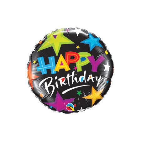 9in Happy Birthday Bright Star - Pack of 25 - Foil Balloon - Air Fill & Heat Seal ONLY!