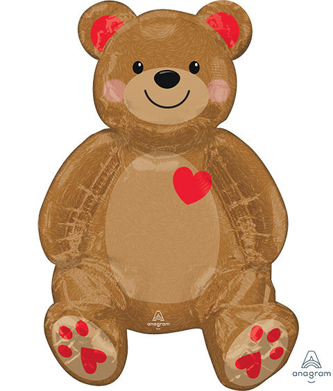 Sitting TEDDY Bear - Multi Balloon  -  22 inch    PKG