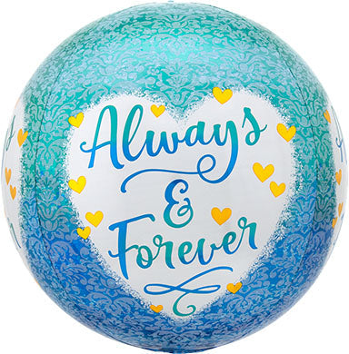 Always & Forever Damask ORBZ Dimensional Round Foil Balloon