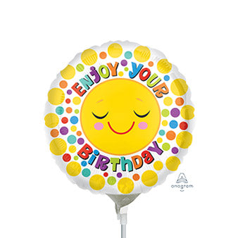 9in Enjoy Your BIRTHDAY Foil Balloon (PK25) - Air Fill Only - Must Heat Seal