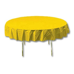 84in HARVEST YELLOW Round Table Cover - Heavy Duty Plastic