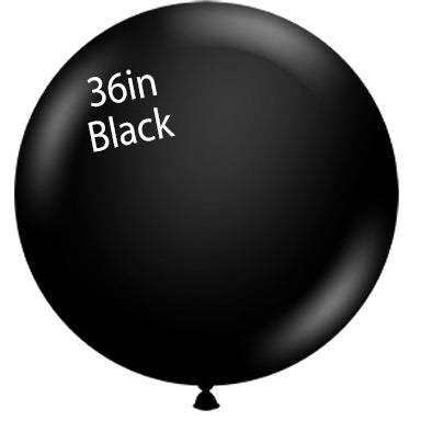 36in BLACK Bag of 2 - Round Latex Balloons