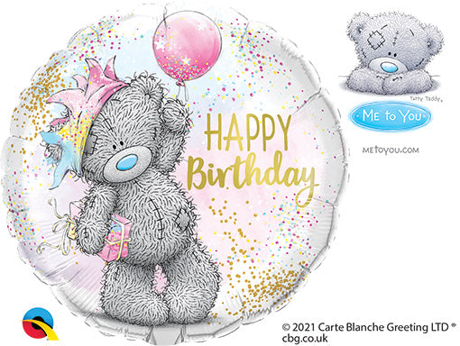 18in TATTY TEDDY BIRTHDAY Balloons - Round Foil Balloon (PKG)