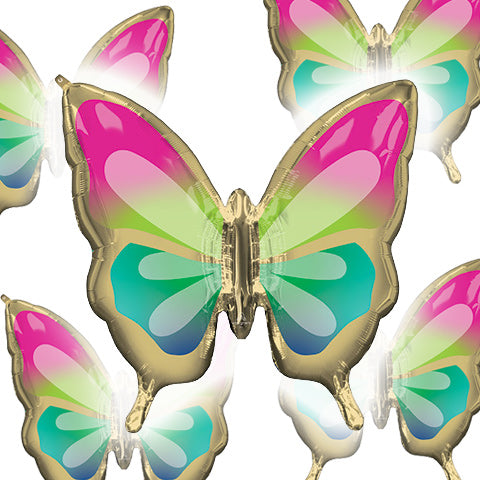 29in Tropical BUTTERFLY - Pack of 5 - SuperShape Foil Balloon