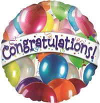 VLP 18in CONGRATULATIONS Balloons - Round Foil Balloon -Pack of 25