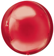 RED - ORBZ Dimensional Round Foil Balloon (Pkg of 3)