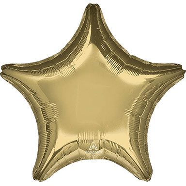 19in WHITE GOLD Star Shaped - Pk of 25 - Foil Balloon(Anagram)