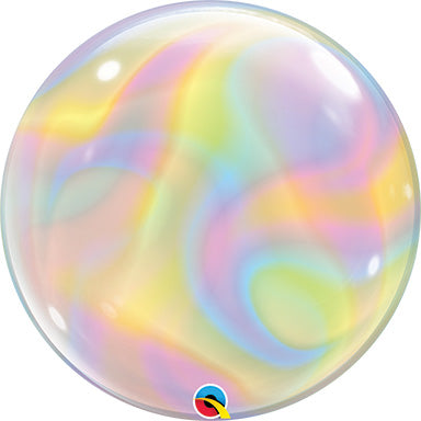 22in IRIDESCENT Swirls BUBBLE Balloon (PKG)