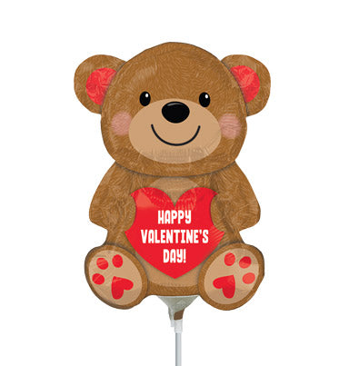 14in HVD Cuddly BEAR (PK10) - Mini Shape Foil Balloon - Air Fill & Heat Seal