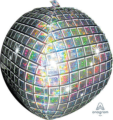 DISCO BALL - ULTRA Shape Dimensional Round Foil Balloon - Individually Retail Packaged