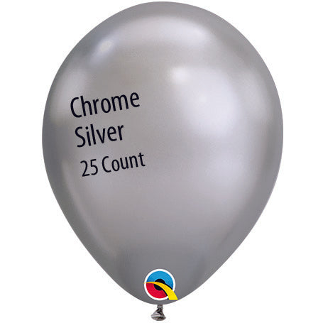 11in CHROME SILVER Qualatex Plain (25ct)