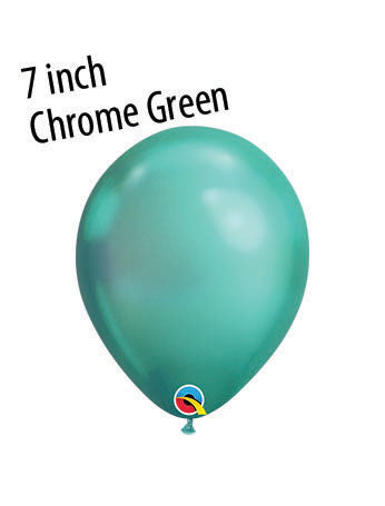 7in Chrome GREEN Qualatex Balloons - Bag of 100