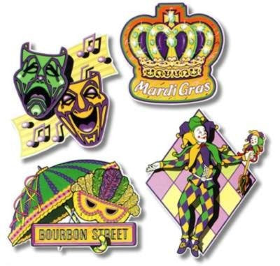 16in Mardi Gras Cutout Assortment (Pkg of 4)