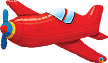 36 inch Red Airplane Foil Balloon Package