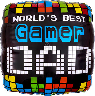 Gamer DAD - Standard HX - Square Foil Balloon - Pack of 10