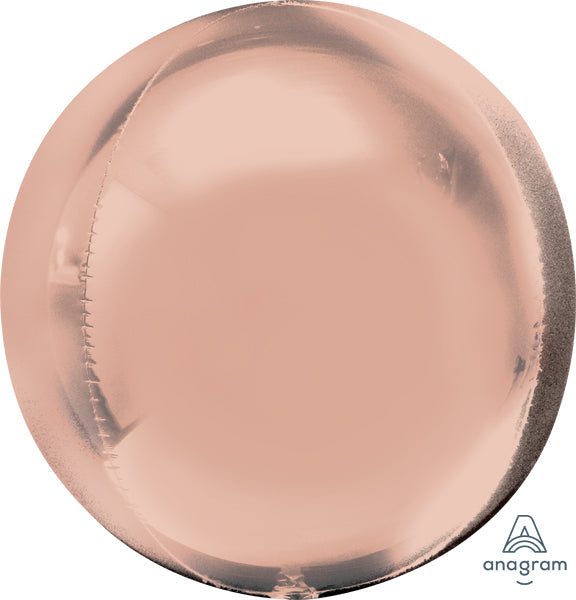 ROSE GOLD - ORBZ Dimensional Round Foil Balloon (Pkg of 3)