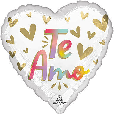 TE AMO Diffused Ombre - Standard HX Heart Shape Foil Balloon - Pack of 10