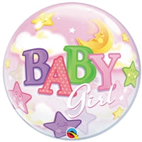 22in BUBBLES Baby GIRL Moon & Stars (Pkg)