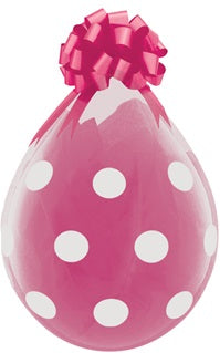 18in Big Polka Dots DIAMOND CLEAR Stuffing Balloon (25ct)