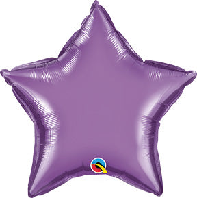 20in CHROME PURPLE STAR Shaped - Pack of 10 - Qualatex Foil Balloon