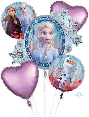 FROZEN 2 - Bouquet of 5 Foil Balloons (PKG)