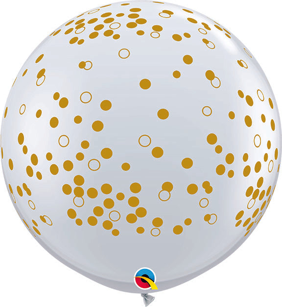 3ft GOLD Confetti DOTS on Diamond Clear (2ct)