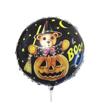 9in Boo! Halloween Bear Foil Balloon - Pack of 10 - Air Fill & Heat Seal ONLY - 1 side