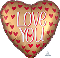 Satin LOVE YOU  - Standard XL - Heart Shaped Foil Balloon (PKG)