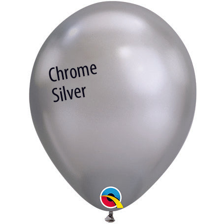 11in CHROME SILVER Qualatex Plain (100ct)