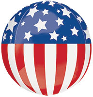 Patriotic ORBZ Dimensional Round Foil Balloon