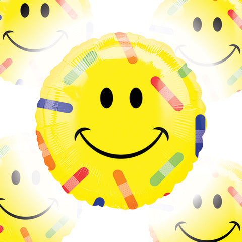 VLP 18in Smiley Face Bandages - Packaged Foil Balloon (PK5)