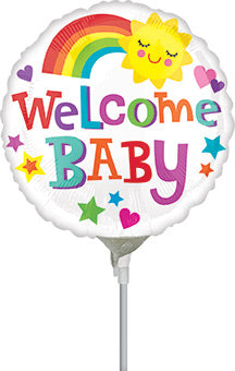 9in Welcome BABY Bright & Bold - Pack of 25 - Foil Balloon - Air Fill & Heat Seal