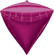 FUCHSIA - DIAMONDZ - Dimensional Foil Balloon (Pkg of 3)