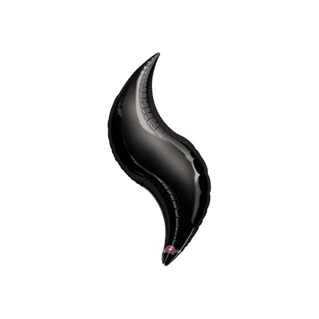 28in BLACK CURVE Foil Balloon - Package of 3 - Air Fill - Valved