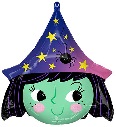 21in Halloween WITCH - Junior Shape Foil Balloon (PKG)