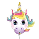 14in Magical UNICORN Head Foil Balloon - Pack of 10 - **Air Fill Only**