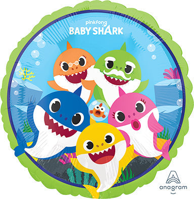 BABY SHARK - Standard HX - Round Foil Balloon - Pack of 10