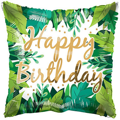 18in Birthday FOLIAJE- Square Shaped Foil Balloon