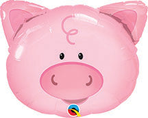 32in Playful PIG (Pkg) Head Shape Foil Balloon